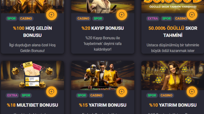 betcup bonus çeşitleri