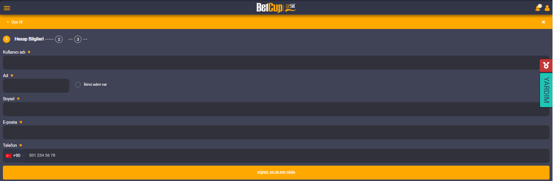 betcup üyelik